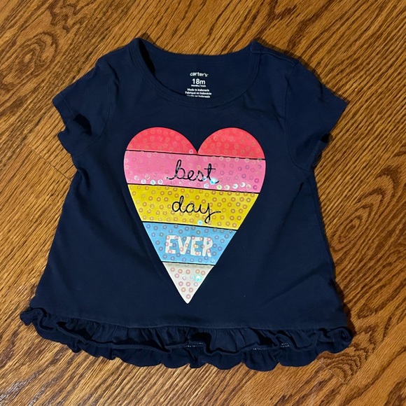 Carter's Other - Carter’s | Navy Short Sleeve Shirt With Best Day Ever Appliqué
